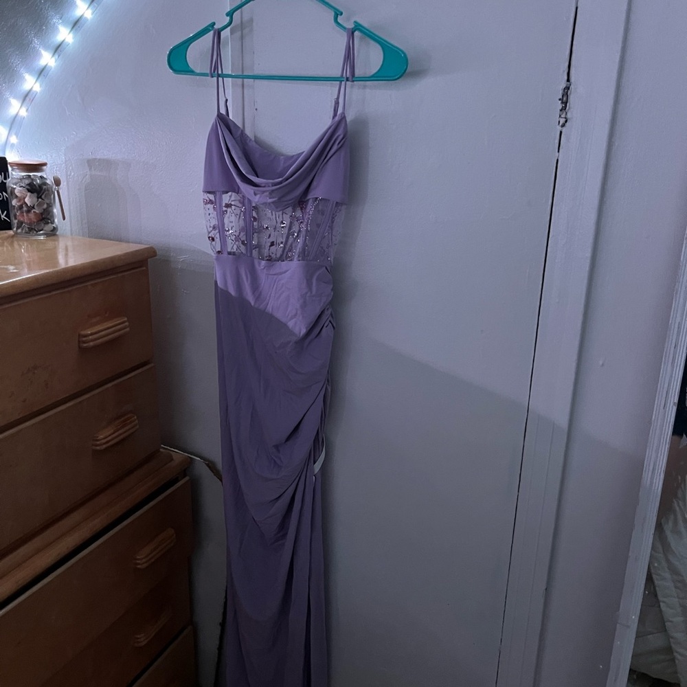 Elegant Lavender Evening Gown
